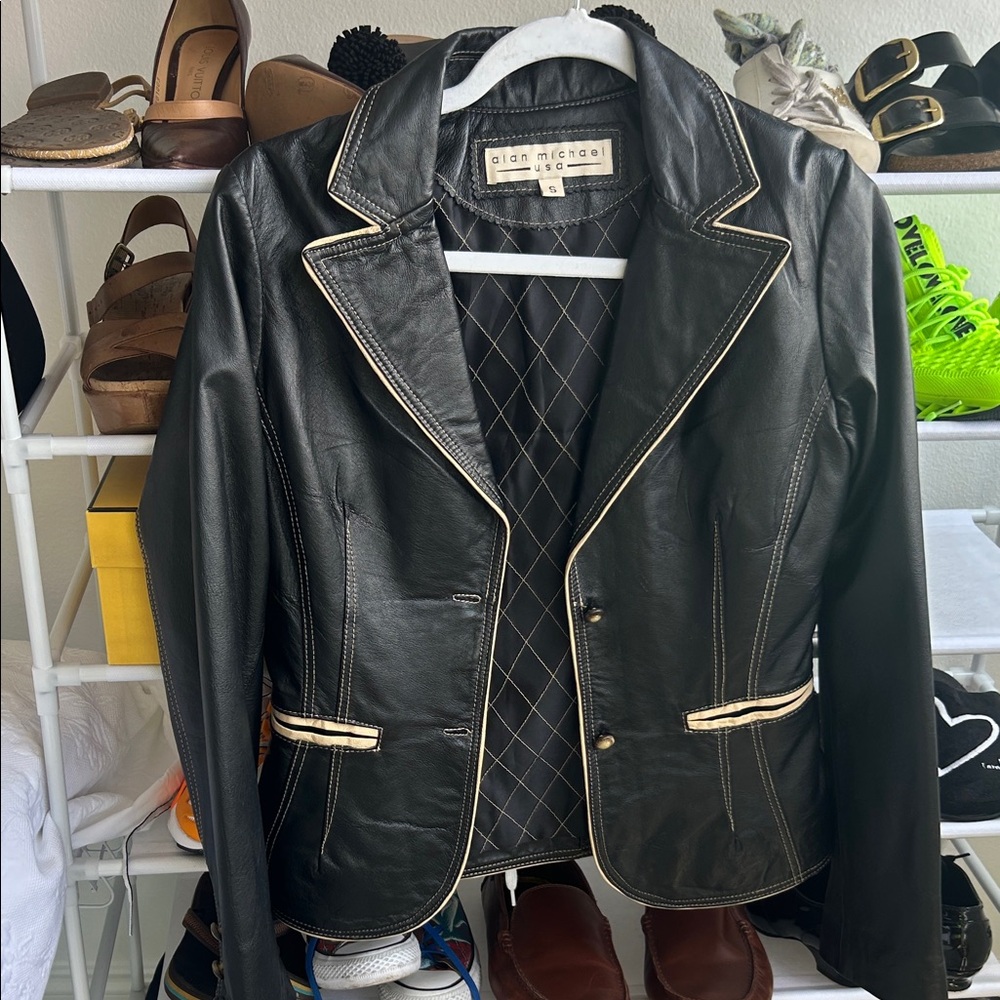Alan Michael Black Leather Jacket